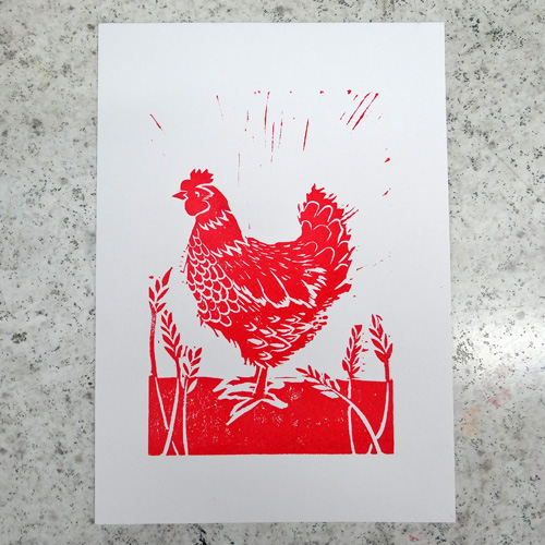 easy linoleum block prints