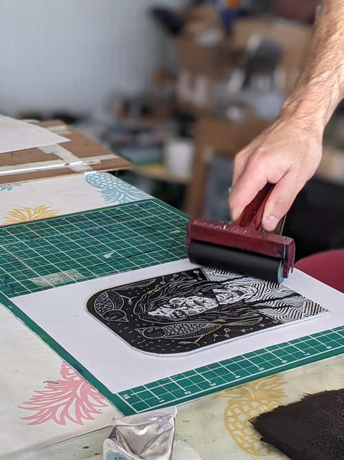 Make your own linocut Stamp with this top-quality stamp-making kit.  Printing using an ink pad instead of the traditional ink & roller is great  for, By Bristol Print Room